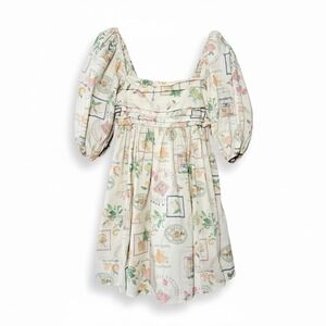 Abercrombie & Fitch Womens Size S Emerson Italia Print Mini Milkmaid Dress
